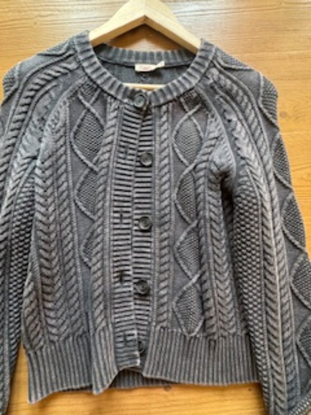 Sunwashed cable cardigan